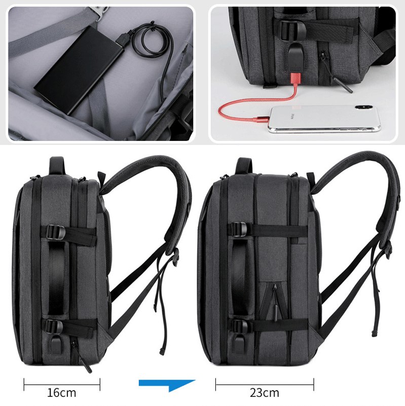 Mochila Mala Viagem Expansível Grande para Notebook Impermeável