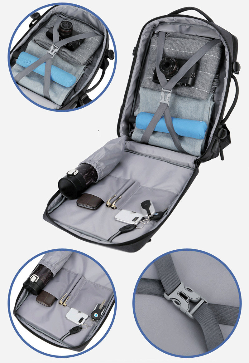 Mochila Mala Viagem Expansível Grande para Notebook Impermeável