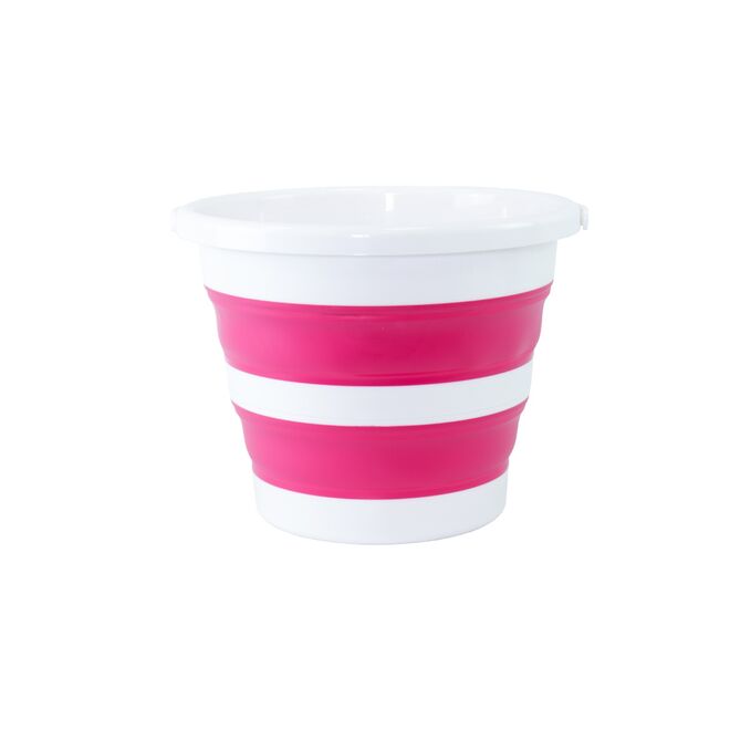 Balde Retrátil/Dobrável 12L Branco com Rosa - Nobre