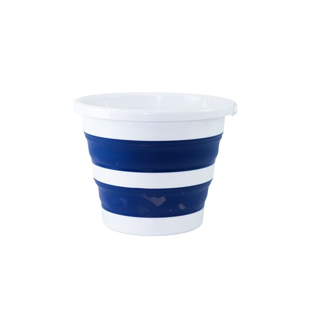 Balde Retrátil/Dobrável 12L Branco com Azul - Nobre