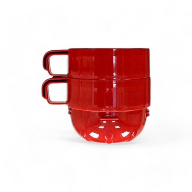 Conjunto de Garrafa Térmica com 2 Xícaras 1L Vermelha - Mood
