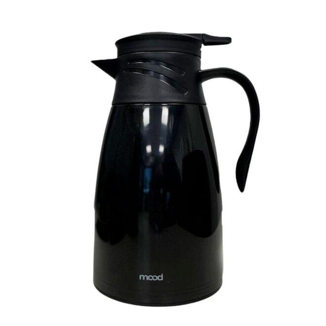 Garrafa Térmica Plástica Bule 1L Cafés Chás Preto - Mood