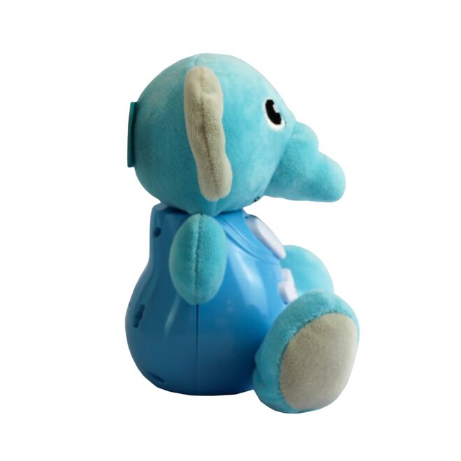 Pelúcia Elefante Musical Azul com Sons e Toque Macio