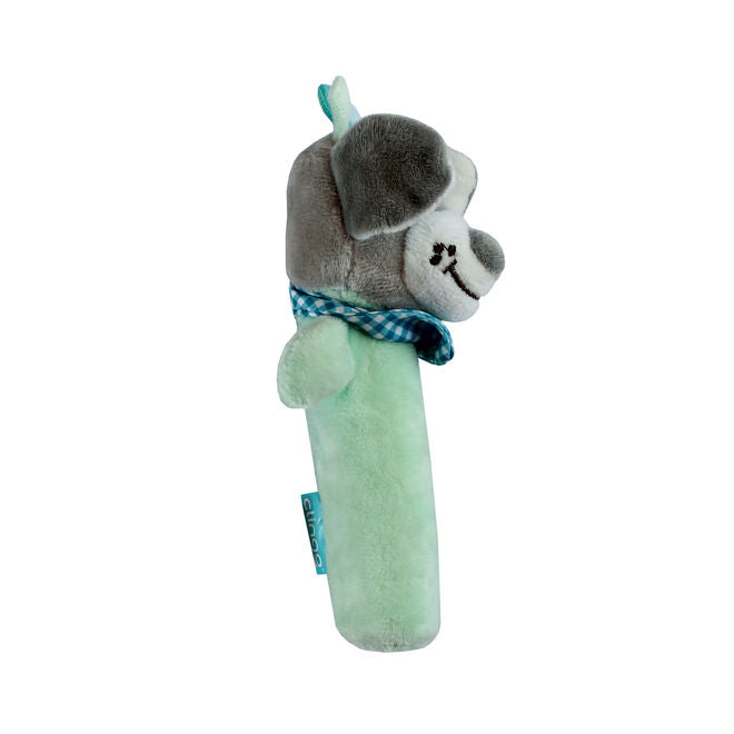 Pelúcia Chocalho Cachorrinho Azul com Apito e Som Crocante