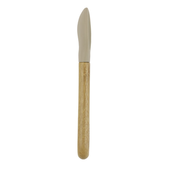 Colher de Bambu e Silicone Fendi para Bebês – Antimicrobiana