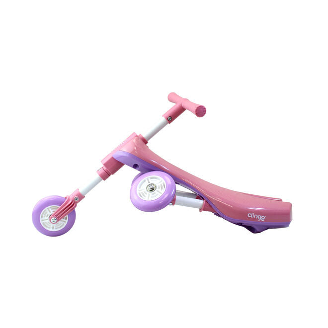 Triciclo Infantil Dobrável Clingo Rosa/Lilás Compacto