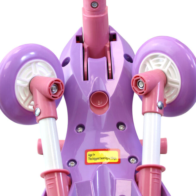 Triciclo Infantil Dobrável Clingo Rosa/Lilás Compacto
