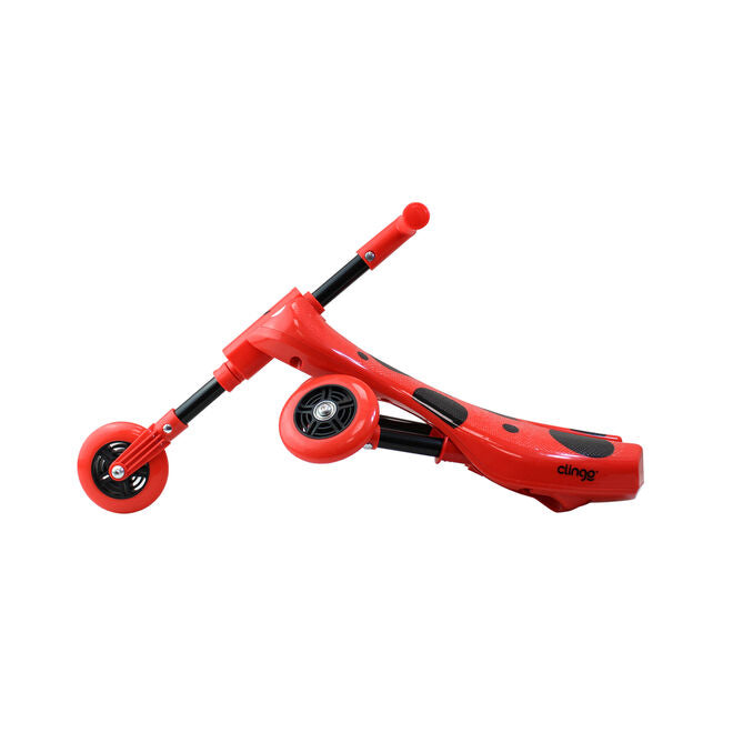 Triciclo Infantil Dobrável Clingo Vermelho/Preto Compacto