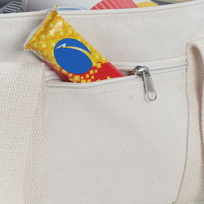 Bolsa Térmica em Algodão Branca com Bolso Frontal