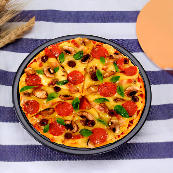 Forma para Assar Pizza 36cm Aço Antiaderente Forneável