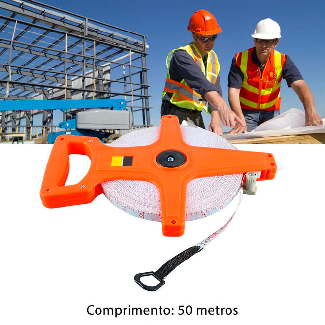 Trena Fita Métrica Aberta 50 Metros Longa para Obras