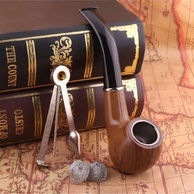 Kit Cachimbo Pipe Clássico 18 Peças Preto com Caixa Presentável