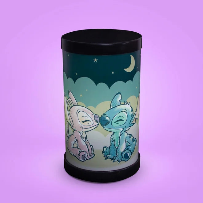 Luminária Abajur Angel e Stitch Disney Luz Difusa 110/220V Oficial Preta