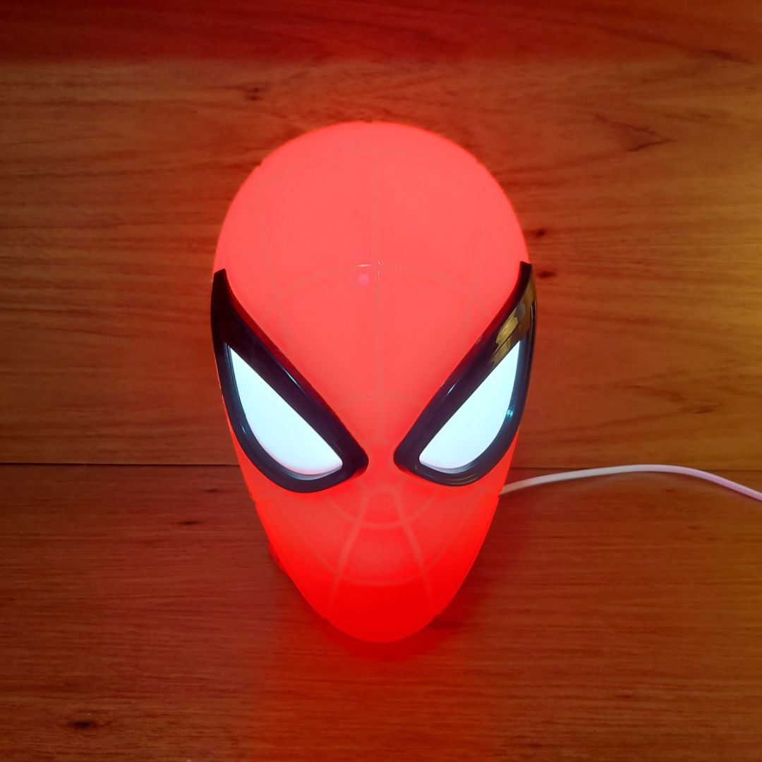 cabeça homem aranha luminária headset