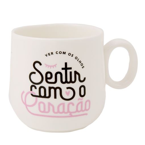 Caneca de Cerâmica 340ml - Ver Com O Coração