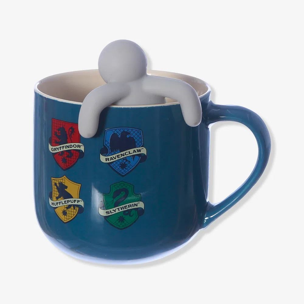 Caneca com Infusor Hogwarts Houses Harry Potter de 350ml