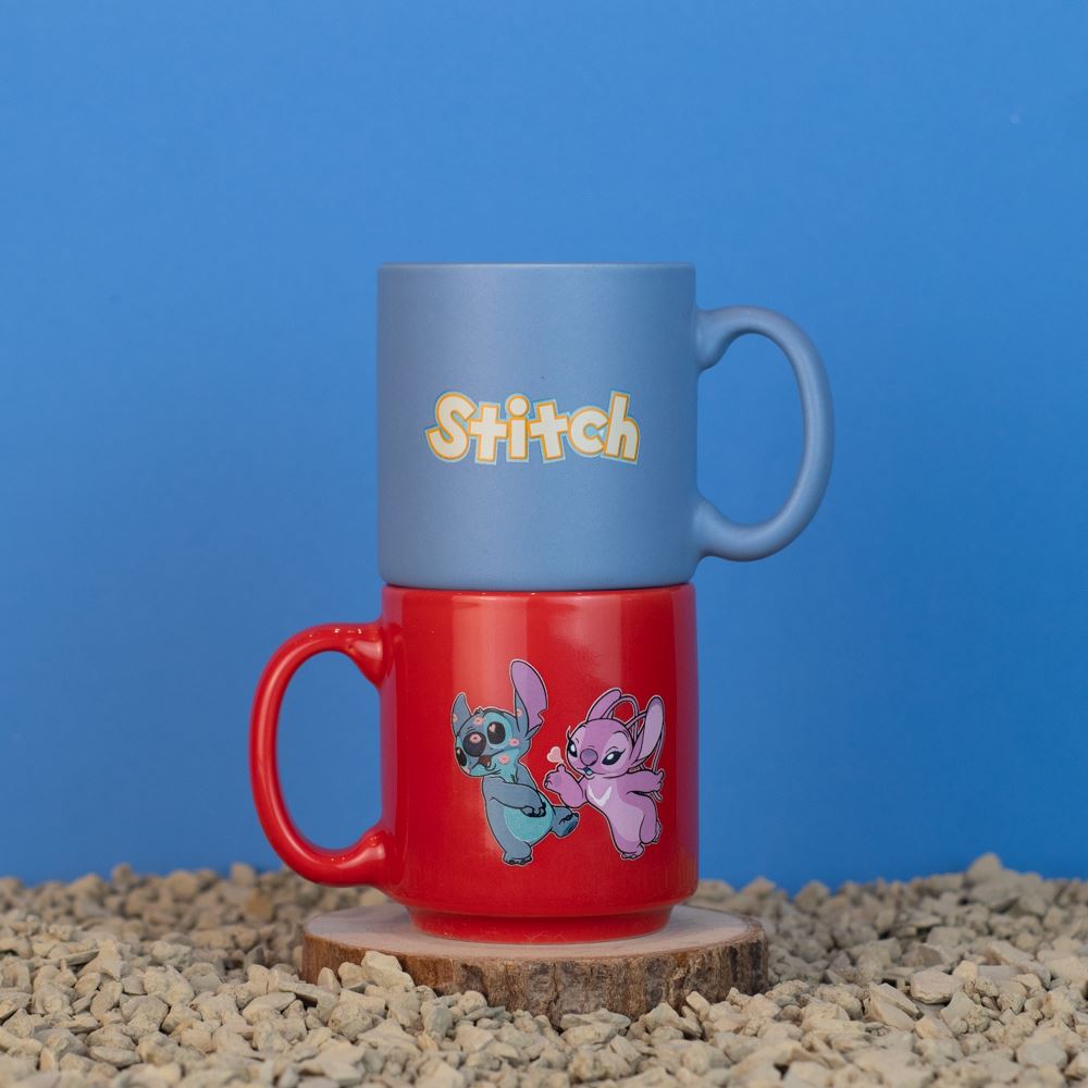 Kit 2 Canecas Mini Tina 100ml Stitch - Love