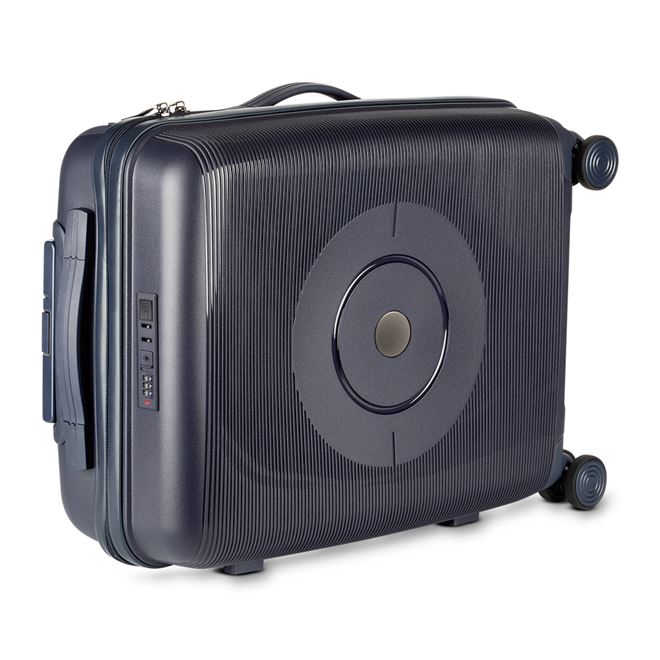 Mala de Bordo 40L Rodas 360° Azul Com Cadeado e USB