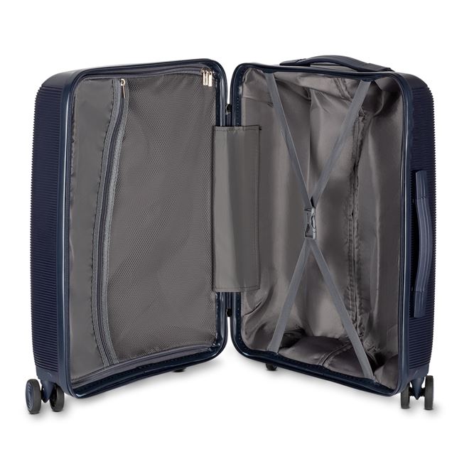 Mala de Bordo 40L Rodas 360° Azul Com Cadeado e USB