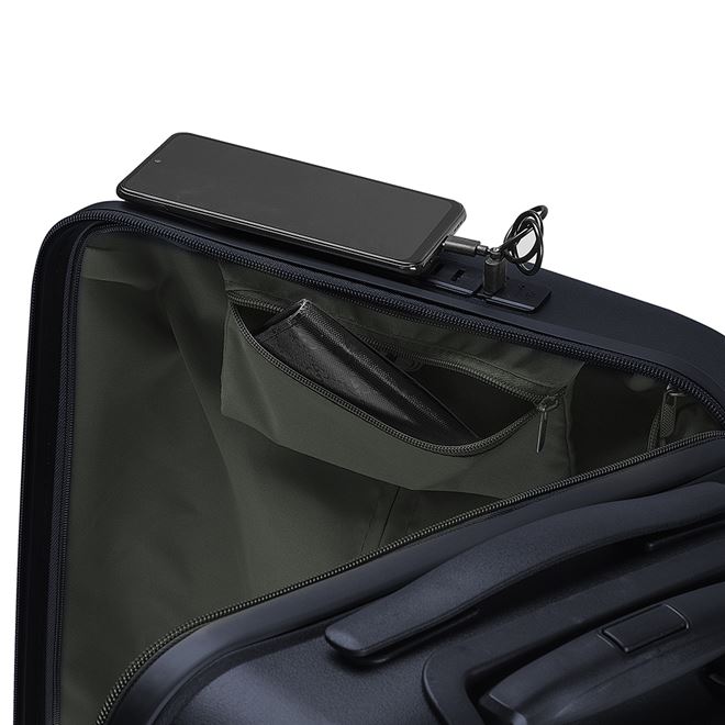 Mala de Bordo 40L Rodas 360° Azul Com Cadeado e USB