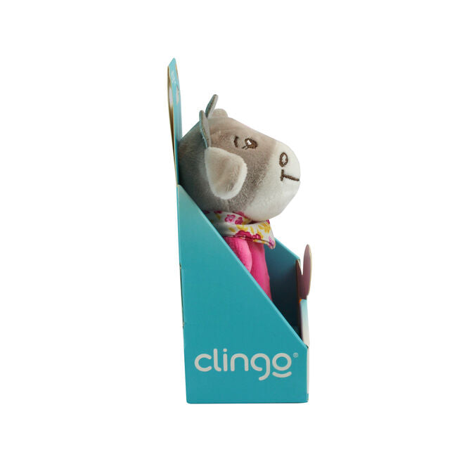 Pelúcia Chocalho Vaquinha Rosa com Apito e Som Crocante