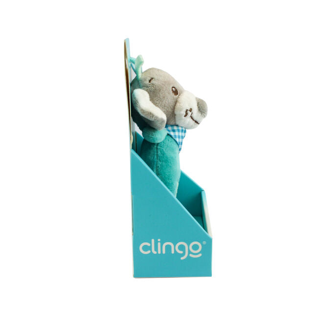 Pelúcia Chocalho Oval Cachorrinho Azul com Apito e Toque Suave