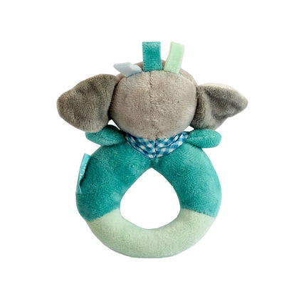 Pelúcia Chocalho Oval Cachorrinho Azul com Apito e Toque Suave