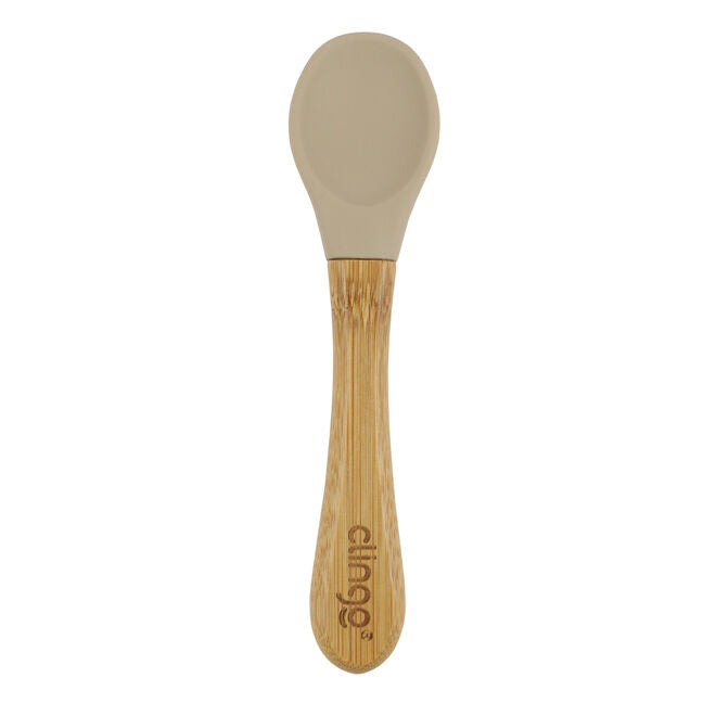Colher de Bambu e Silicone Fendi para Bebês – Antimicrobiana