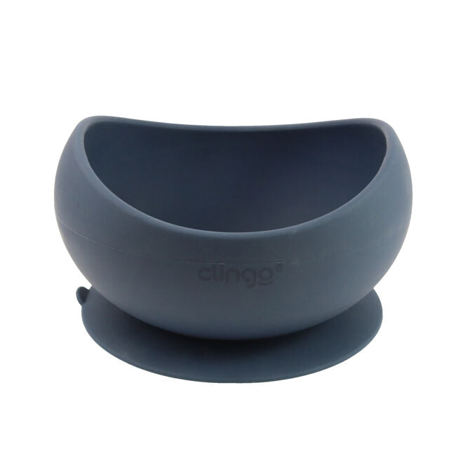Tigela de Silicone com Ventosa Azul para Bebês – Antimicrobiana