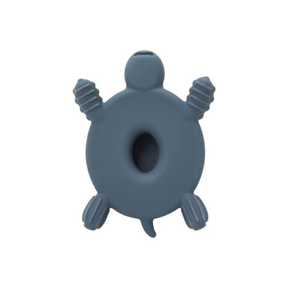 Mordedor de Madeira Tartaruga Azul Navy – Silicone Macio