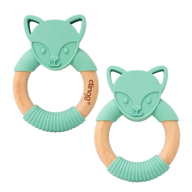 Mordedor de Madeira e Silicone Raposa Tifany – Alívio para Gengivas de Bebê