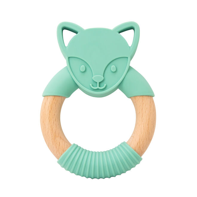 Mordedor de Madeira e Silicone Raposa Tifany – Alívio para Gengivas de Bebê