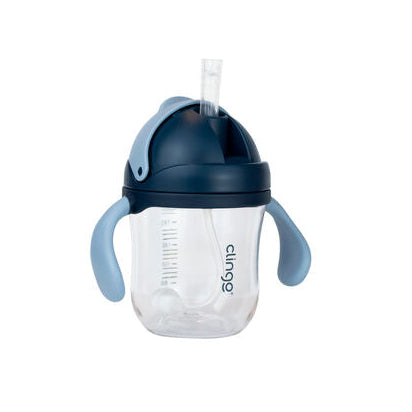 Copo de Transição Tritan com Canudo de Silicone - 240ml, Azul
