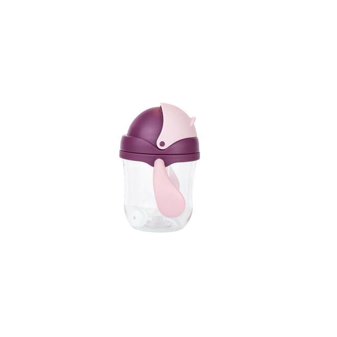 Copo de Transição Tritan com Canudo de Silicone - 220ml, Rosa