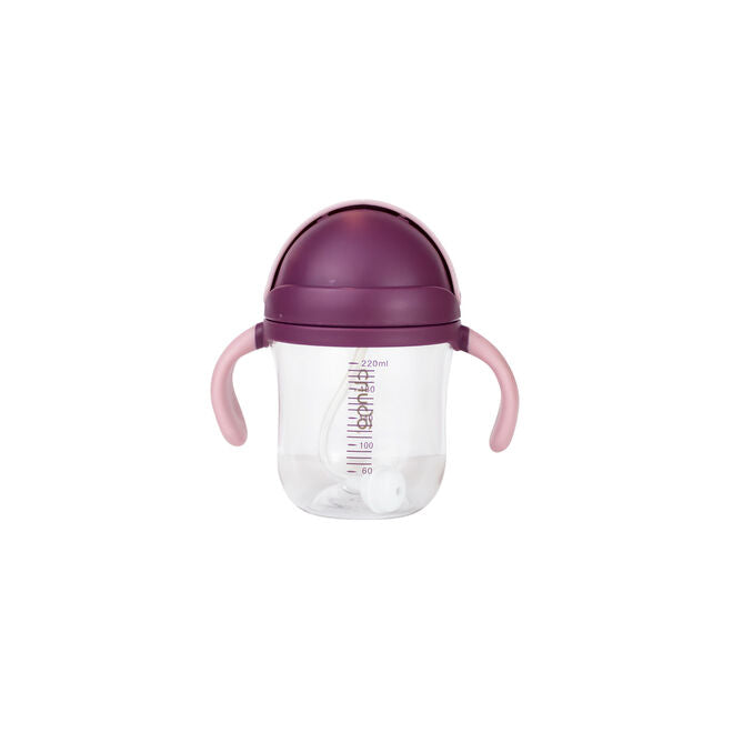 Copo de Transição Tritan com Canudo de Silicone - 220ml, Rosa