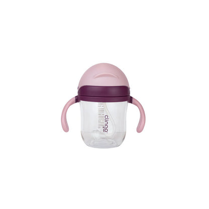 Copo de Transição Tritan com Canudo de Silicone - 220ml, Rosa