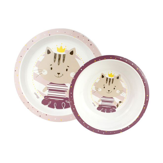 Kit Prato e Tigela Infantil Milky  - Resistente, Seguro para Micro-ondas e Lava-louças