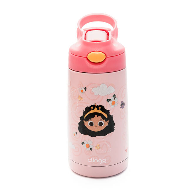 Garrafa Térmica Princesa 350ml Vácuo Isolante com Canudo Silicone
