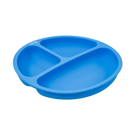 Prato Silicone Com Divisória Colors Azul - Clingo