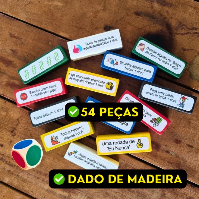 Tombou Tomou em Madeira - Jogo de Drinks