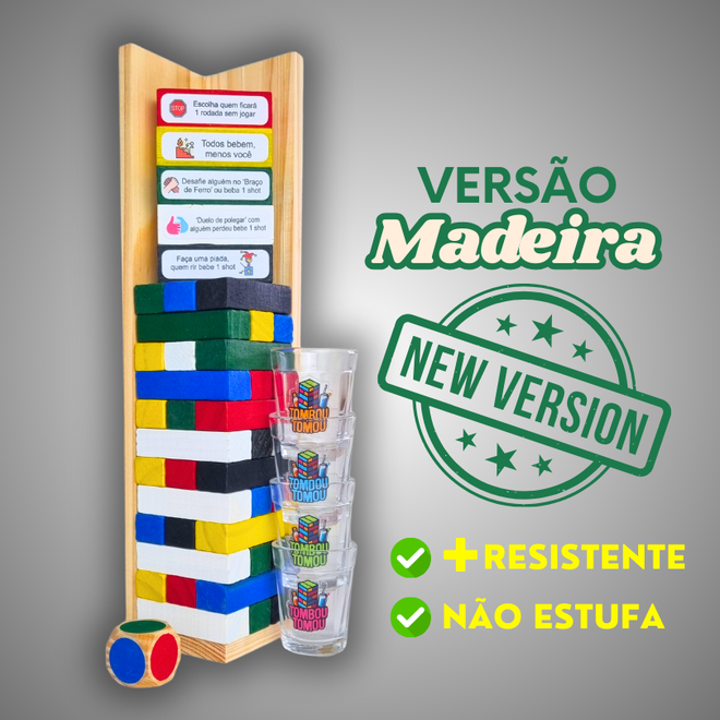 Tombou Tomou em Madeira - Jogo de Drinks