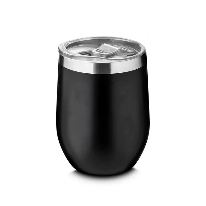 Copo Térmico em Inox Parede Dupla 350ml Preto Tampa Hermética