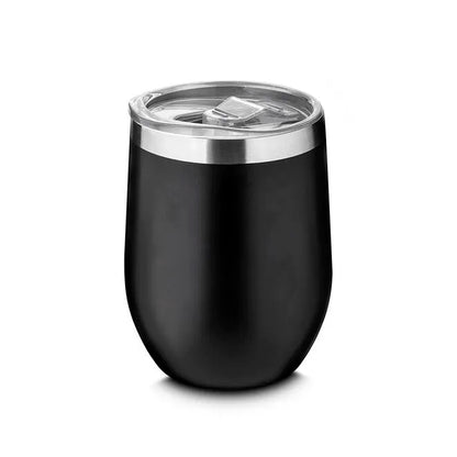 Copo Térmico em Inox Parede Dupla 350ml Preto Tampa Hermética