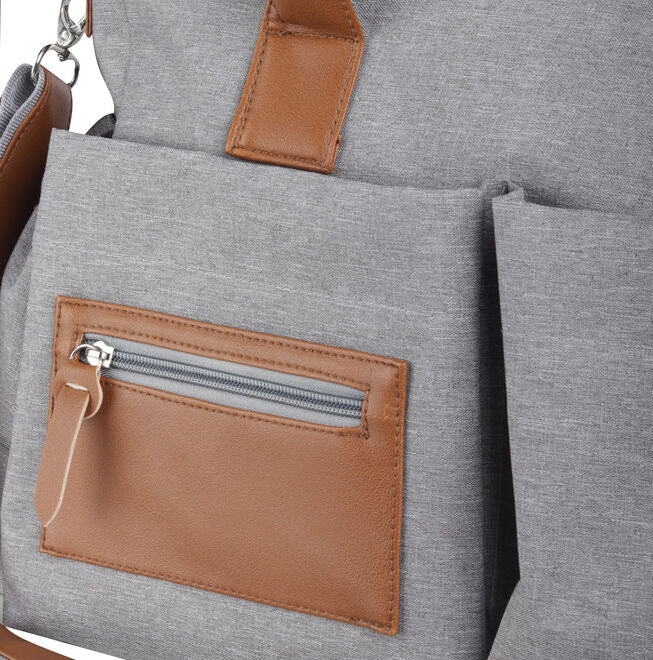 Bolsa Multifuncional para Maternidade em Poliéster Cinza 25L