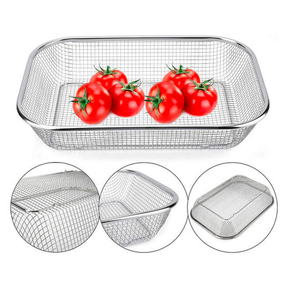 Cesto Telado Multiuso em Inox 22x30cm Fruteira de Mesa