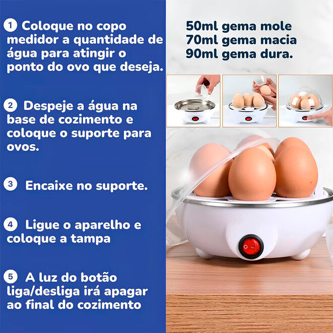 Cozedor de Ovos Elétrico 7 Ovos em 10 Minutos 127v