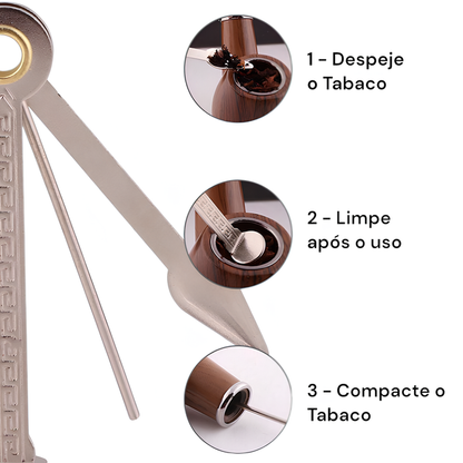 Kit Cachimbo Pipe Clássico 18 Peças Preto com Caixa Presentável
