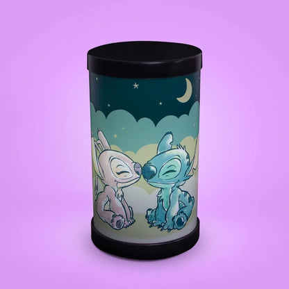 Luminária Abajur Angel e Stitch Disney Luz Difusa 110/220V Oficial Preta