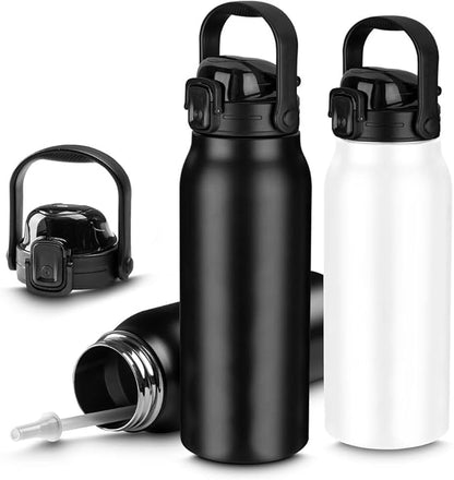 Garrafa Térmica Litrão com Alça e Bico 1,5L em Aço Inox Preta