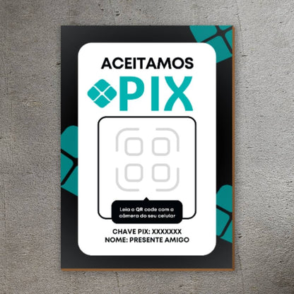 Placa Qr code Pix Personalizada